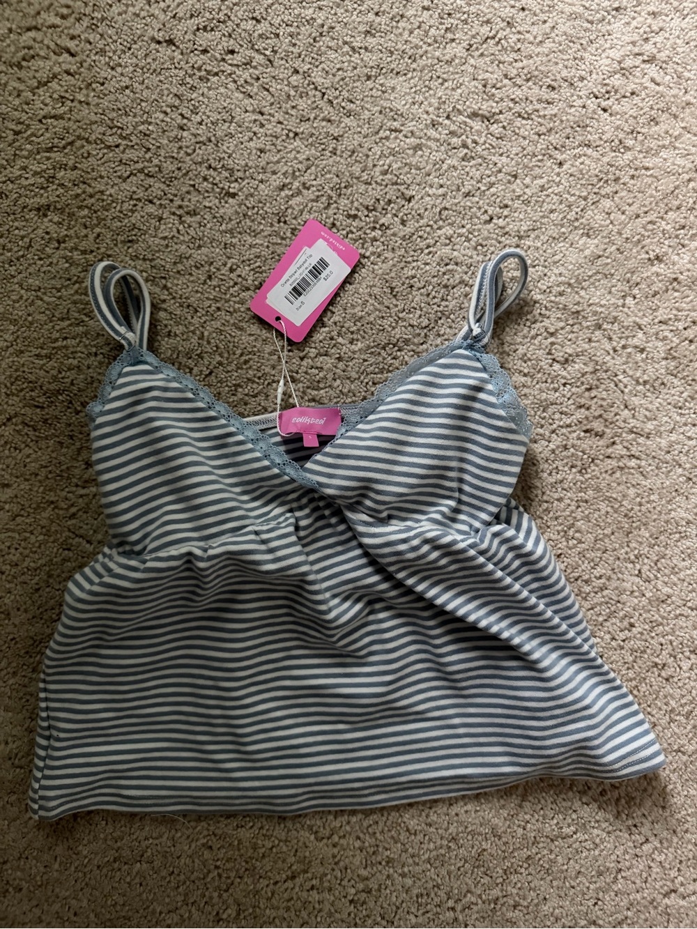 Edikted Blue and White Striped Cami Top